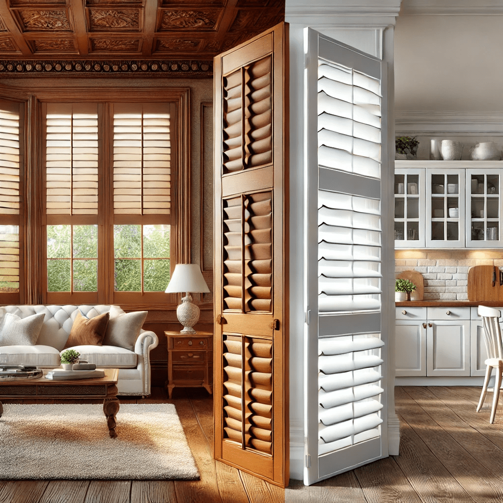 Wood or Faux Wood Plantation Shutters